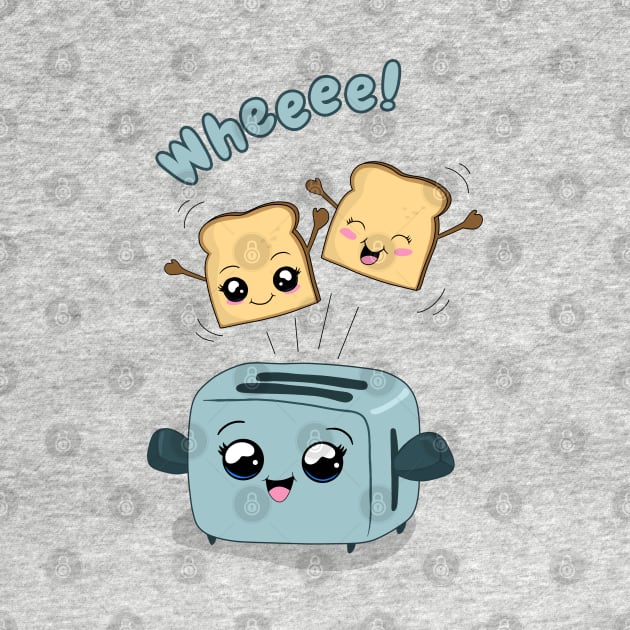 Cute Kawaii Toast and Toaster by valentinahramov